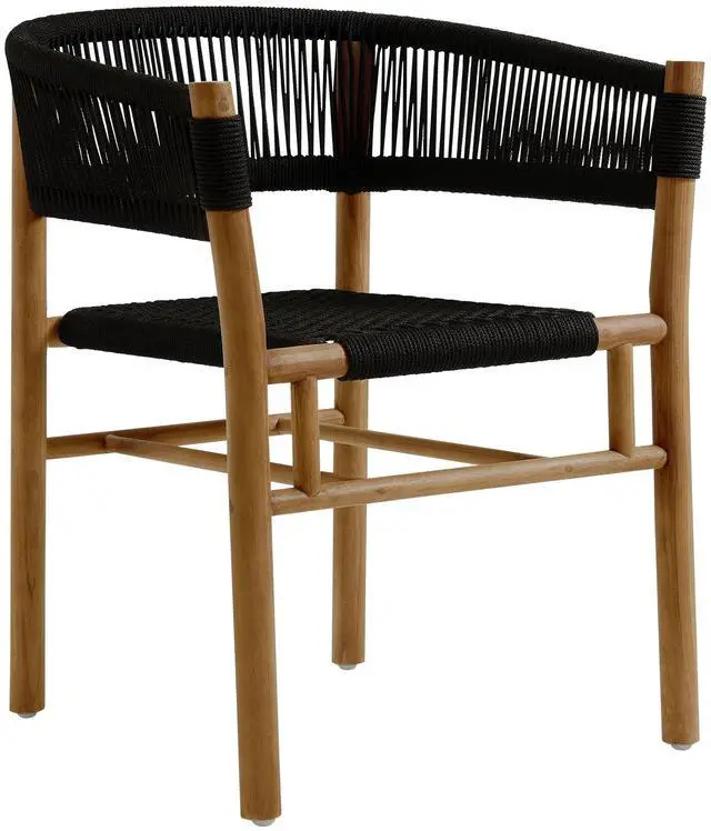 Alt view image 5 of 7 - Vienna 5-Piece Outdoor Patio Teak and Rope Dining Set with Curved-Back Armchairs by Modway