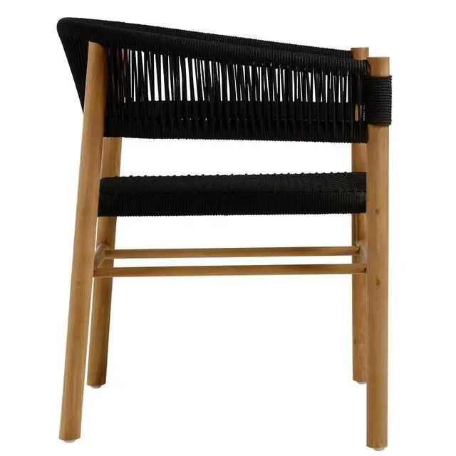 Alt view image 7 of 7 - Vienna 7-Piece Outdoor Patio Teak and Rope Dining Set with Curved-Back Armchairs by Modway