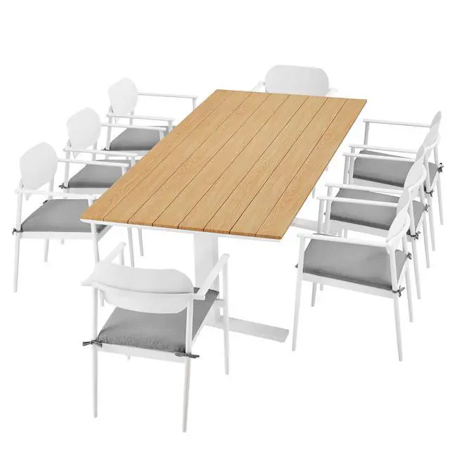 Alt view image 5 of 7 - Aeris 9-Piece Outdoor Patio Aluminum Dining Set