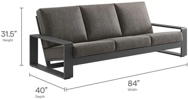 Alt view image 3 of 7 - Lirienne 2-Piece Outdoor Patio Aluminum Furniture Set by Modway Modern Design