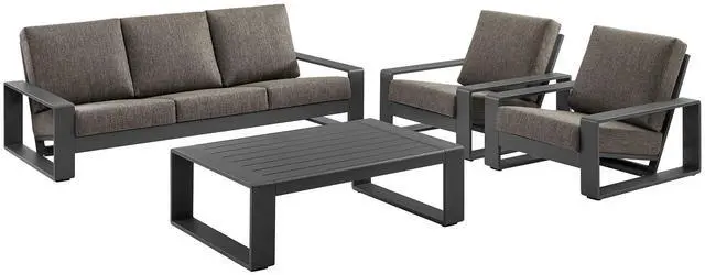 Main image of Lirienne 4-Piece Outdoor Patio Aluminum Furniture Set by Modway, Modern Design