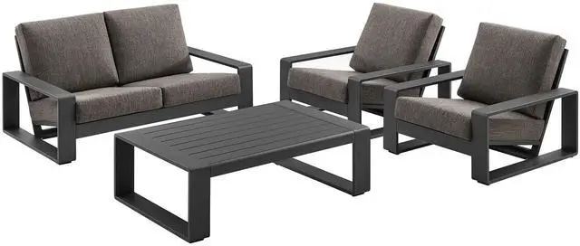 Main image of Lirienne 4-Piece Outdoor Patio Aluminum Furniture Set by Modway - Modern Seating