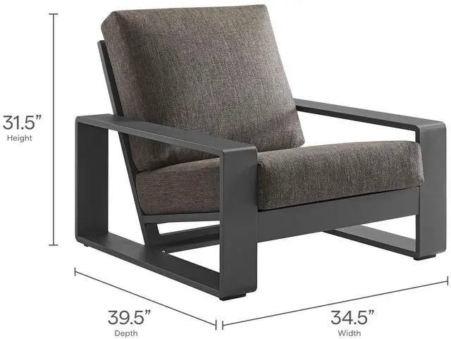 Alt view image 6 of 7 - Lirienne 4-Piece Outdoor Patio Aluminum Furniture Set by Modway - Modern Seating