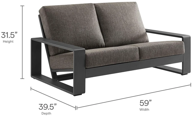 Alt view image 4 of 7 - Lirienne 4-Piece Outdoor Patio Aluminum Furniture Set by Modway - Modern Seating