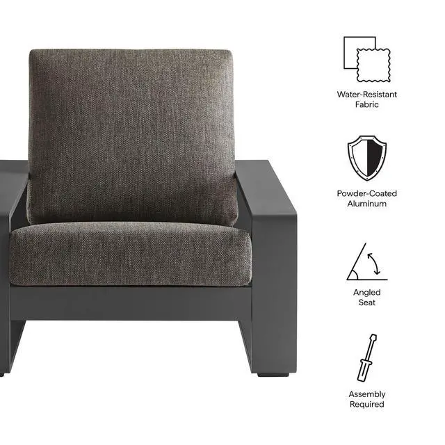 Alt view image 2 of 7 - Lirienne Outdoor Patio Aluminum Armchair by Modway - EEI-7300 Collection Outdoor Seating