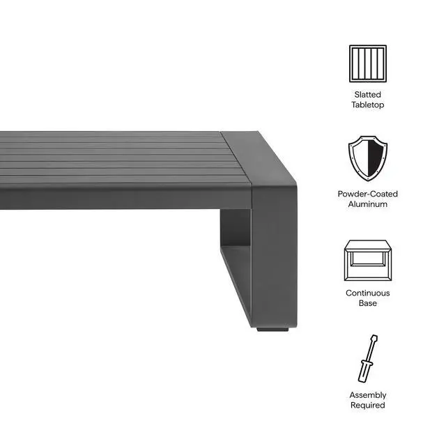 Alt view image 2 of 7 - Lirienne Outdoor Patio Aluminum Coffee Table by Modway ? Stylish Outdoor Centerpiece