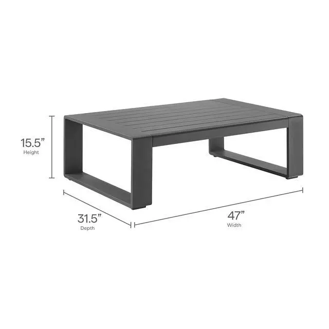 Alt view image 3 of 7 - Lirienne Outdoor Patio Aluminum Coffee Table by Modway ? Stylish Outdoor Centerpiece