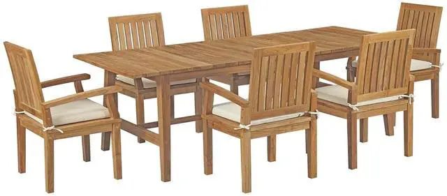 Main image of Marina 7 Piece Outdoor Patio Teak Dining Set