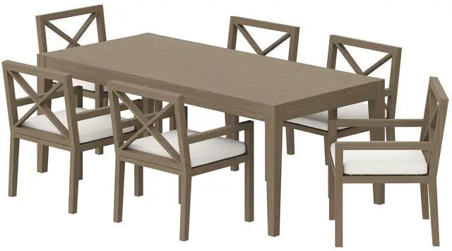 Main image of Northlake 7-Piece Outdoor Patio Teak Wood Dining Set by Modway