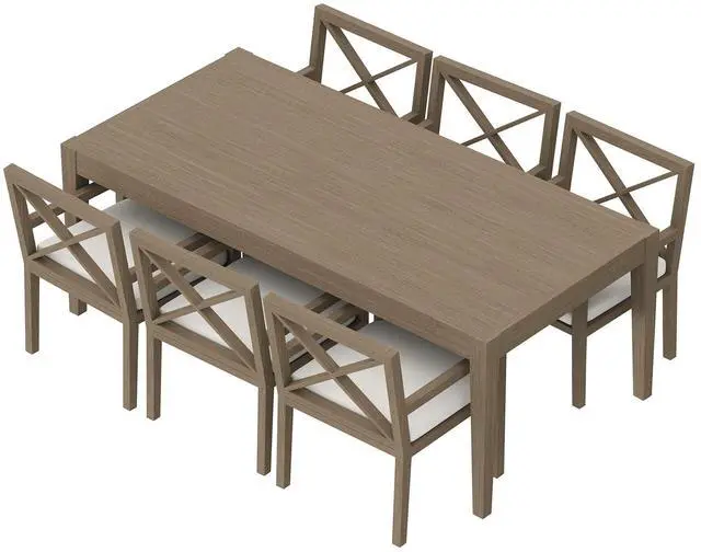 Alt view image 5 of 7 - Northlake 7-Piece Outdoor Patio Teak Wood Dining Set by Modway