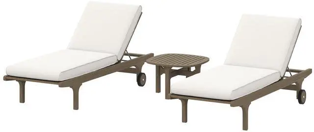 Main image of Saratoga Outdoor Patio Teak Wood 3-Piece Chaise Lounge Furniture Set by Modway