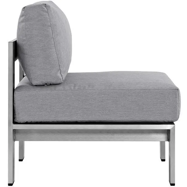 Alt view image 4 of 7 - Shore 3 Piece Outdoor Patio Aluminum Sectional Sofa Set by Modway