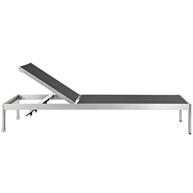 Alt view image 9 of 13 - Shore 2 Piece Outdoor Patio Aluminum Set - Silver Gray