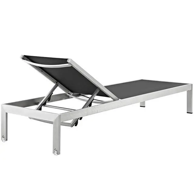 Alt view image 10 of 13 - Shore 2 Piece Outdoor Patio Aluminum Set - Silver Gray
