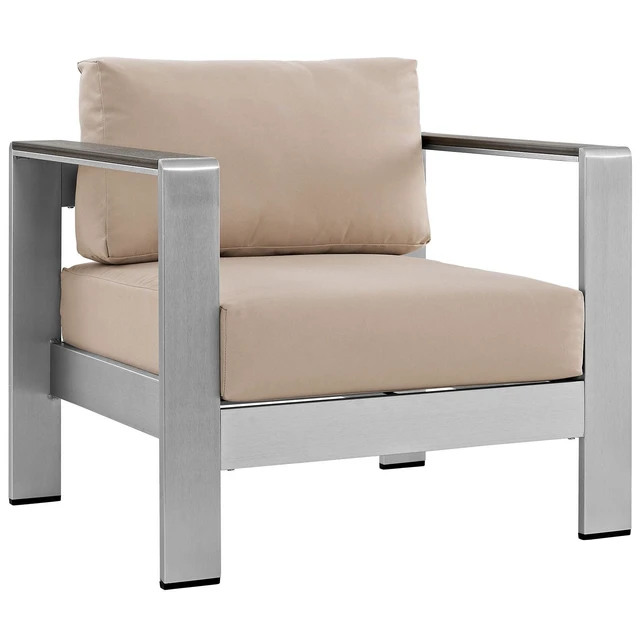 Alt view image 3 of 7 - Shore 3 Piece Outdoor Patio Aluminum Set by Modway