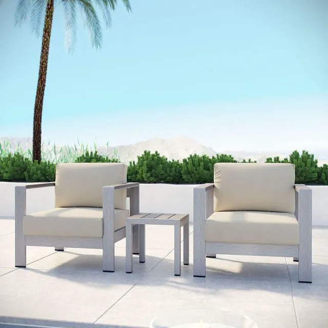Alt view image 7 of 7 - Shore 3 Piece Outdoor Patio Aluminum Set by Modway