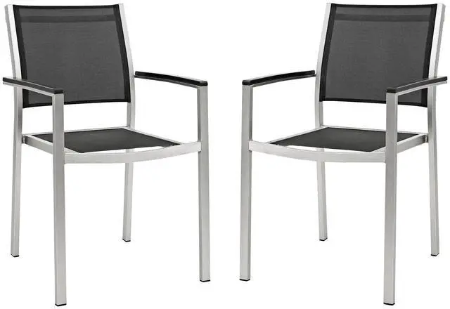 Main image of Shore Dining Chair Outdoor Patio Aluminum Set of 2
