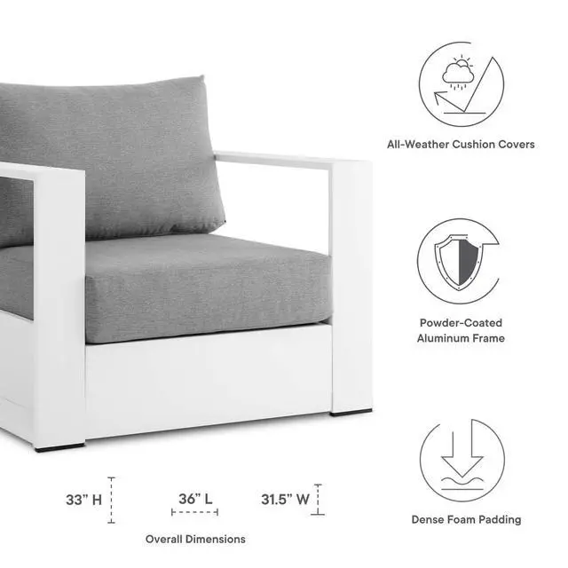 Alt view image 10 of 11 - Tahoe Outdoor Patio Powder-Coated Aluminum 2-Piece Armchair Set