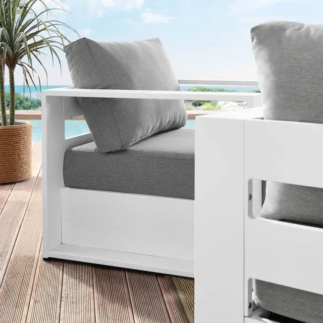 Alt view image 9 of 11 - Tahoe Outdoor Patio Powder-Coated Aluminum 2-Piece Armchair Set