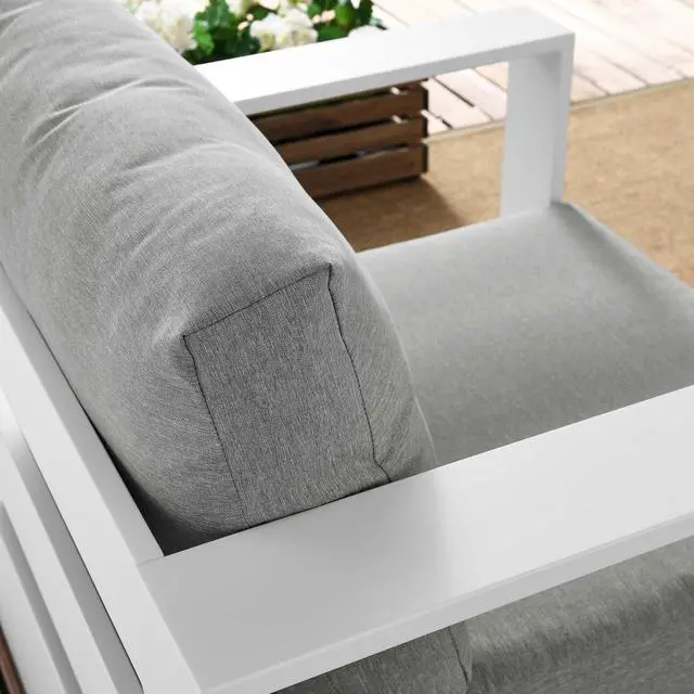 Alt view image 10 of 11 - Tahoe Outdoor Patio Powder-Coated Aluminum Armchair