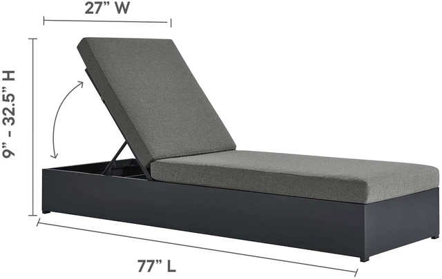 Alt view image 4 of 7 - Tahoe 3-Piece Outdoor Patio Powder-Coated Aluminum Chaise Lounge Set by Modway