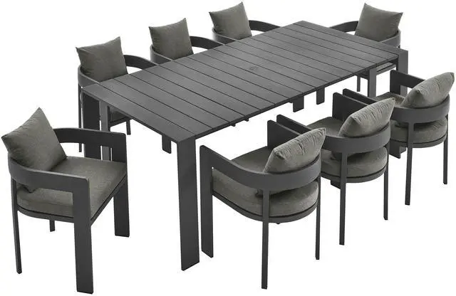 Main image of Tahoe 9-Piece Outdoor Patio Aluminum Dining Set by Modway