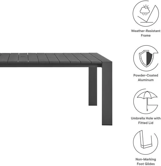 Alt view image 5 of 7 - Tahoe 9-Piece Outdoor Patio Aluminum Dining Set by Modway