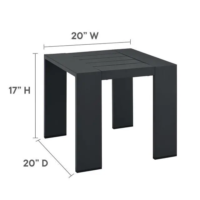Alt view image 2 of 7 - Tahoe Outdoor Patio Powder-Coated Aluminum End Table