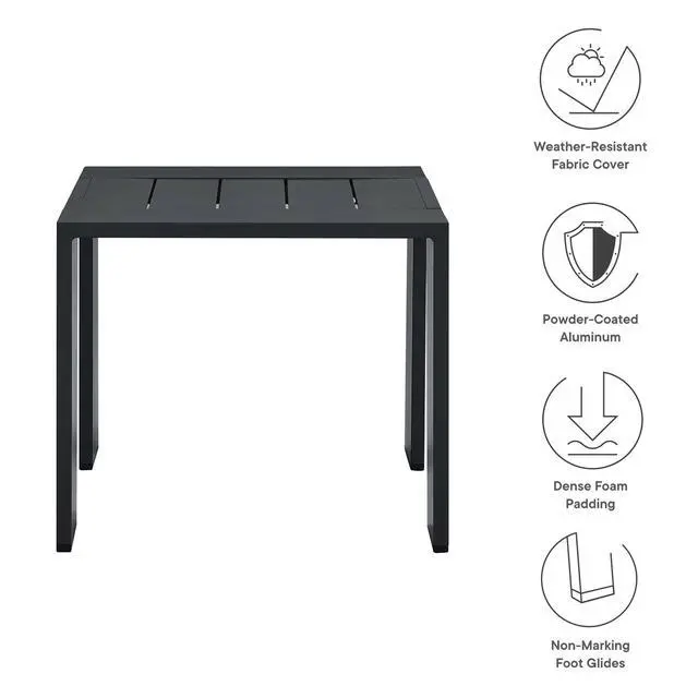 Alt view image 3 of 7 - Tahoe Outdoor Patio Powder-Coated Aluminum End Table