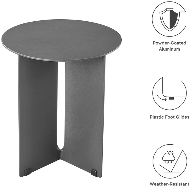 Alt view image 2 of 7 - Tecton Outdoor Patio Aluminum Side Table by Modway