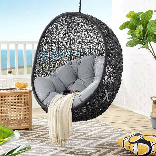 Alt view image 11 of 11 - Encase Swing Outdoor Patio Lounge Chair - Gray