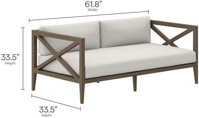 Alt view image 2 of 7 - Northlake Outdoor Patio Teak Loveseat by Modway