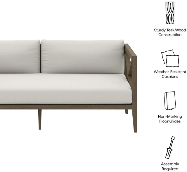 Alt view image 3 of 7 - Northlake Outdoor Patio Teak Loveseat by Modway
