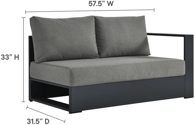 Alt view image 5 of 7 - Tahoe 3-Piece Outdoor Patio Powder-Coated Aluminum Sectional Sofa Set by Modway