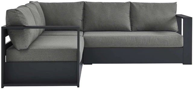 Alt view image 6 of 7 - Tahoe 3-Piece Outdoor Patio Powder-Coated Aluminum Sectional Sofa Set by Modway