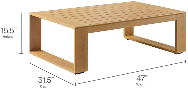 Alt view image 3 of 7 - Lirienne 2-Piece Outdoor Patio Aluminum Faux Wood Furniture Set