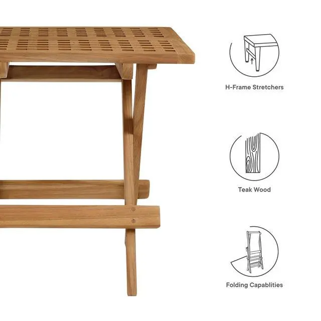 Alt view image 2 of 7 - Vienna Outdoor Patio Teak Wood Side Table