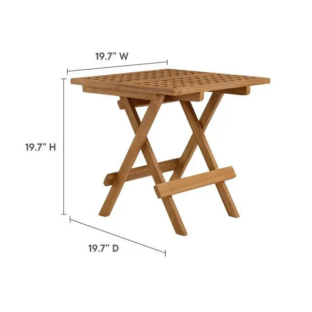 Alt view image 3 of 7 - Vienna Outdoor Patio Teak Wood Side Table