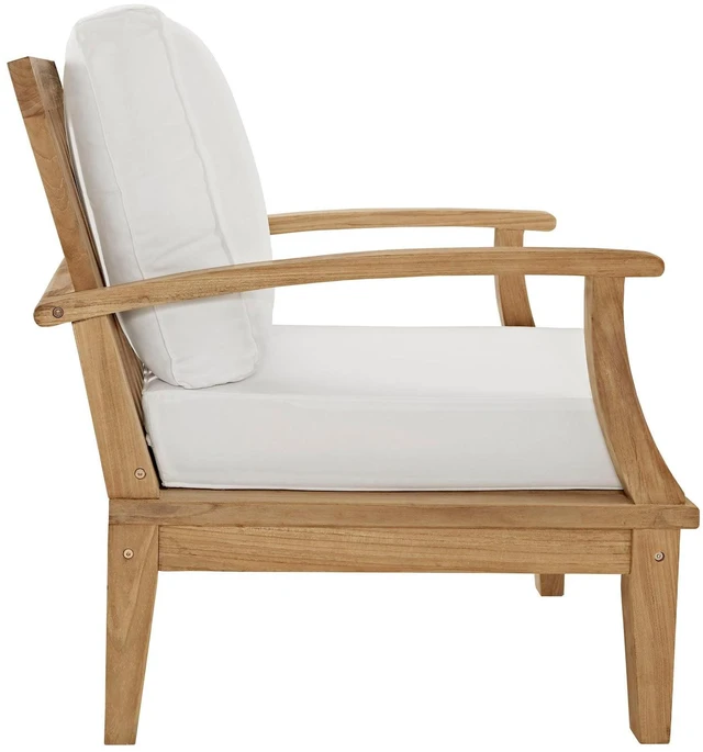 Alt view image 9 of 13 - Marina 4 Piece Outdoor Patio Teak Set - Natural Gray