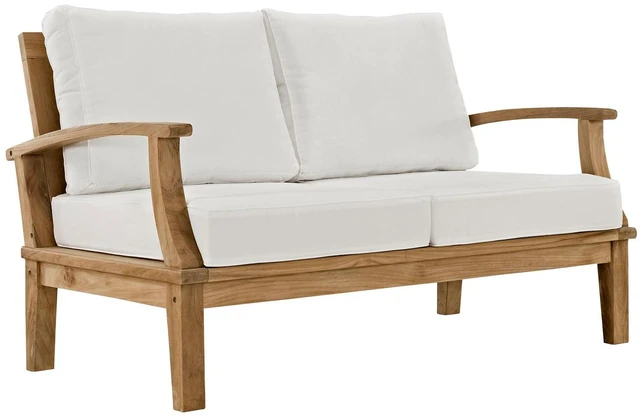 Alt view image 10 of 13 - Marina 4 Piece Outdoor Patio Teak Set - Natural Gray
