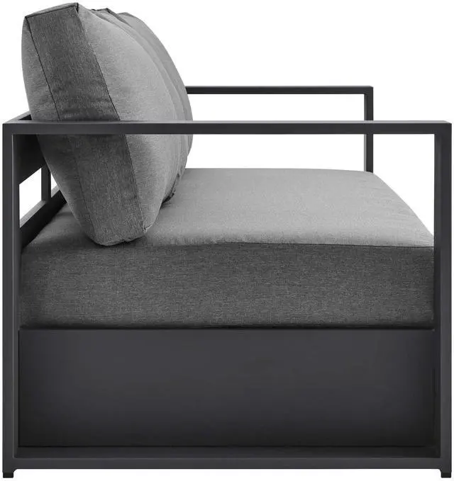Alt view image 3 of 7 - Tahoe Outdoor Patio Powder-Coated Aluminum 2-Piece Set Gray Charcoal EEI-5750-GRY-CHA