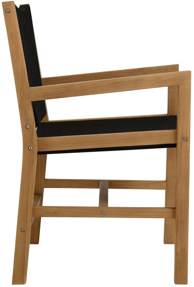 Alt view image 7 of 7 - Vienna 3-Piece Outdoor Patio Teak and Rope Armchairs with Folding Side Table by Modway