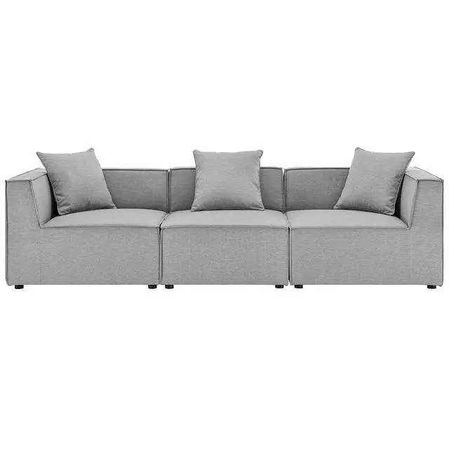 Alt view image 7 of 13 - Saybrook Outdoor Patio Upholstered 3-Piece Sectional Sofa White