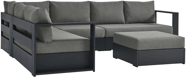 Main image of Tahoe 5-Piece Outdoor Patio Powder-Coated Aluminum Sectional Sofa Set by Modway