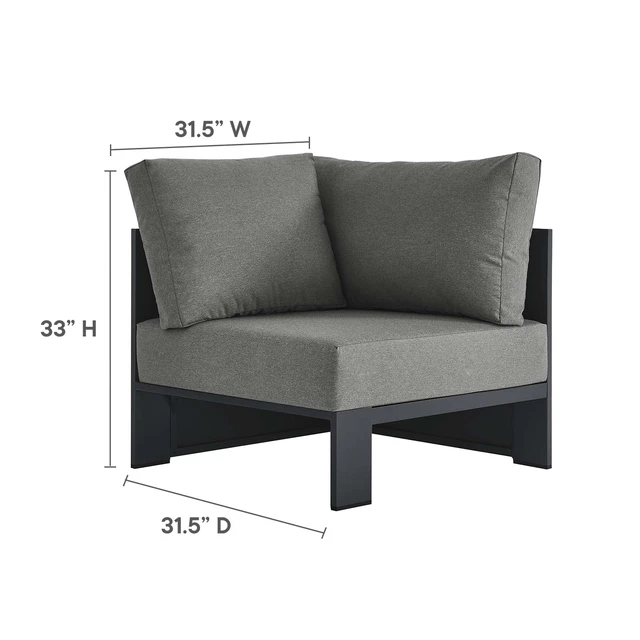 Alt view image 4 of 7 - Tahoe 5-Piece Outdoor Patio Powder-Coated Aluminum Sectional Sofa Set by Modway