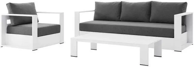 Main image of Tahoe Outdoor Patio Powder-Coated Aluminum 3-Piece Set Gray Charcoal EEI-5748-GRY-CHA