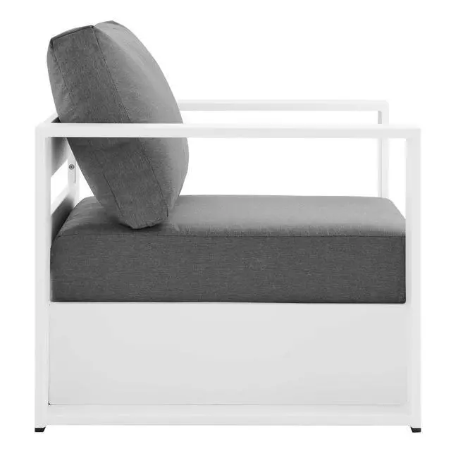 Alt view image 3 of 7 - Tahoe Outdoor Patio Powder-Coated Aluminum 3-Piece Set Gray Charcoal EEI-5748-GRY-CHA