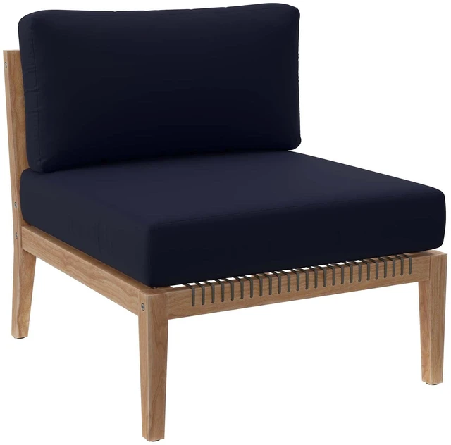 Main image of Clearwater Outdoor Patio Teak Wood Armless Chair Gray Light Brown EEI-5856-GRY-LBR