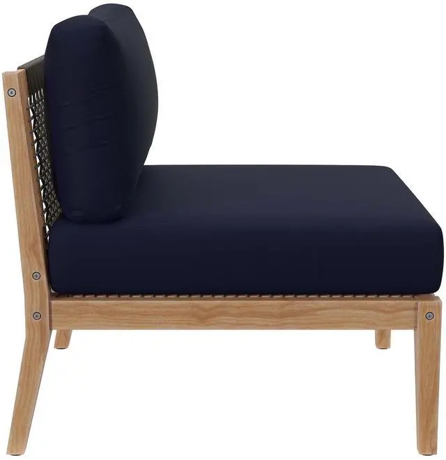 Alt view image 2 of 7 - Clearwater Outdoor Patio Teak Wood Armless Chair Gray Light Brown EEI-5856-GRY-LBR