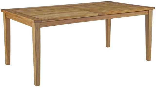 Alt view image 11 of 13 - Marina 7 Piece Outdoor Patio Teak Outdoor Dining Set - Natural White